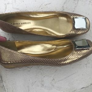 Gold Laura Ashley flats
